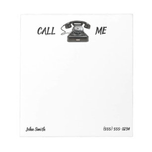 CALL ME Custom Old Fashion Telephone Rotary Dial Notepad
