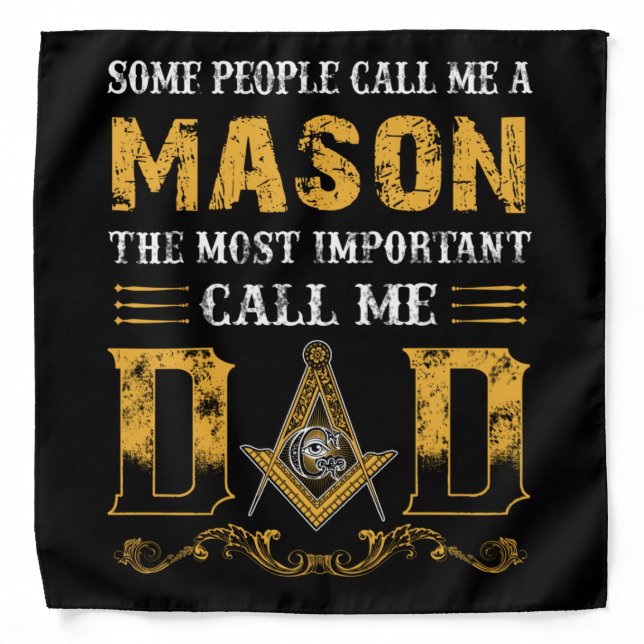 Call Me Dad Shirts - Mason Shirts - Masonic Shirts Bandana (Front)