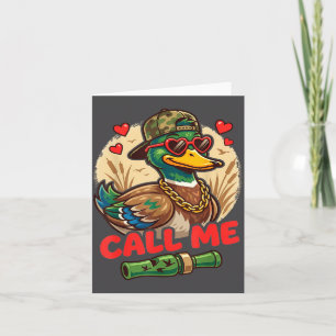 Call Me Duck Hunting Retro Valentine's Day Men Wom Card