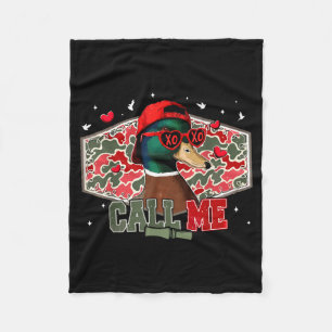 Call Me Duck Hunting Retro Valentines Day Men Wome Fleece Blanket