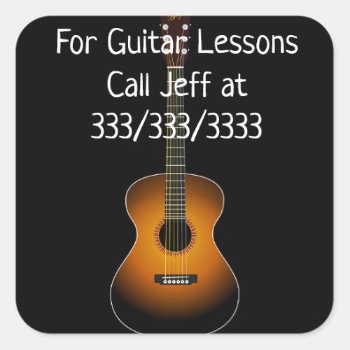 Call Me For Guitar Lessons Promotional Stickers