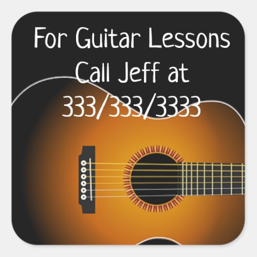 Call Me For Guitar Lessons Promotional Stickers