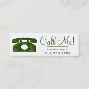 Call Me! Green Telephone Dating Profile Cards