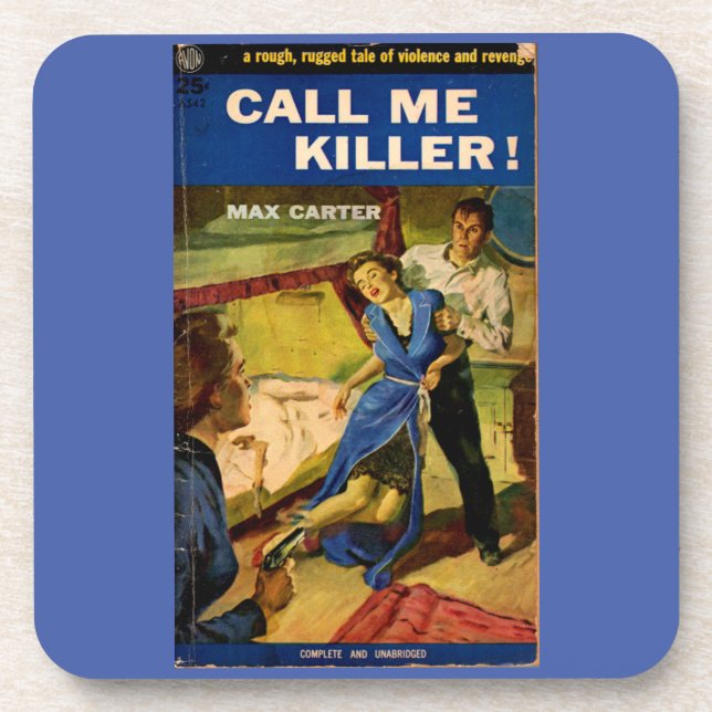 Call Me Killer pulp fiction cover Beverage Coaster (Front)