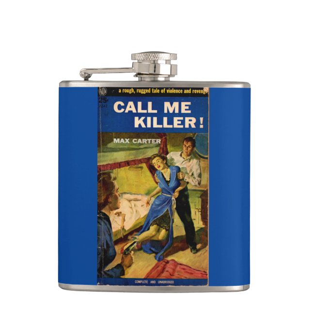 Call Me Killer pulp fiction cover Flask (Front)