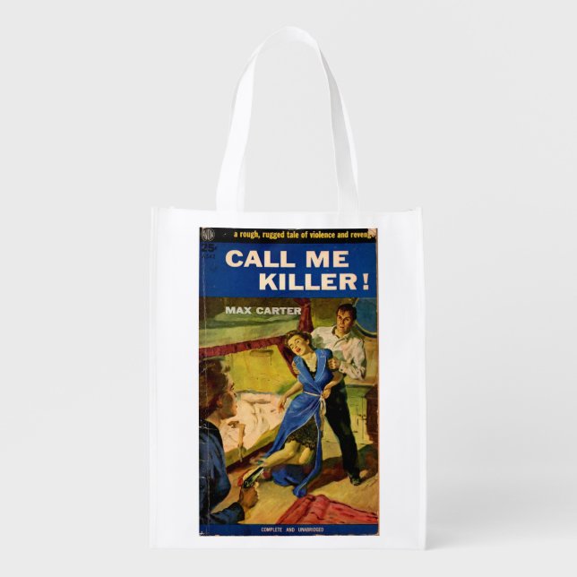 Call Me Killer pulp fiction cover Reusable Grocery Bag (Front)