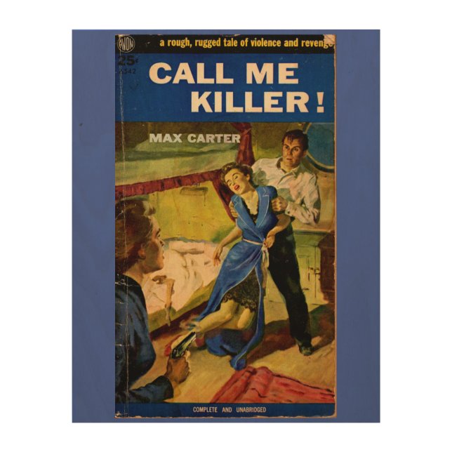Call Me Killer pulp fiction cover Wood Wall Art (Front)