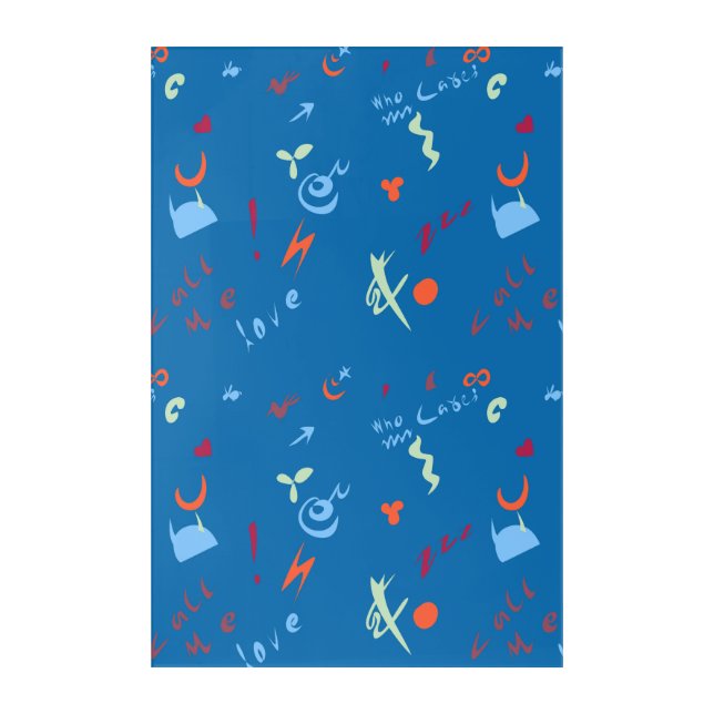 "Call Me Love" Pattern Acrylic Print (Front)