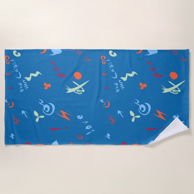 "Call Me Love" Pattern Beach Towel (Front)