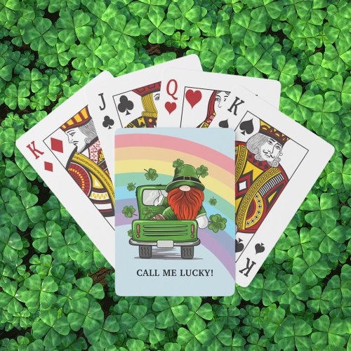 Call Me Lucky Irish Gnome Playing Cards