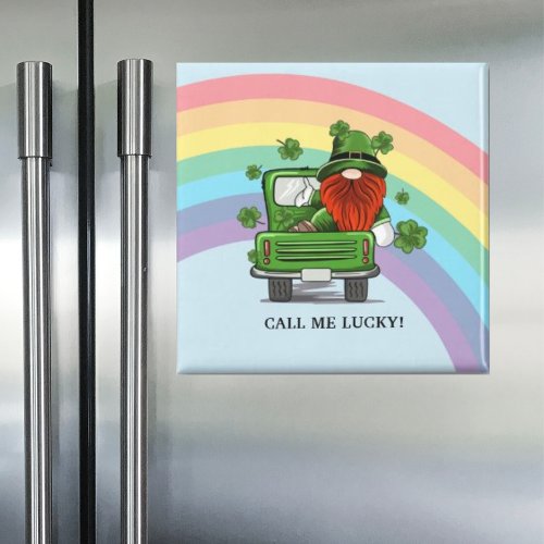 Call Me Lucky Irish Gnome St Patricks Day Magnet