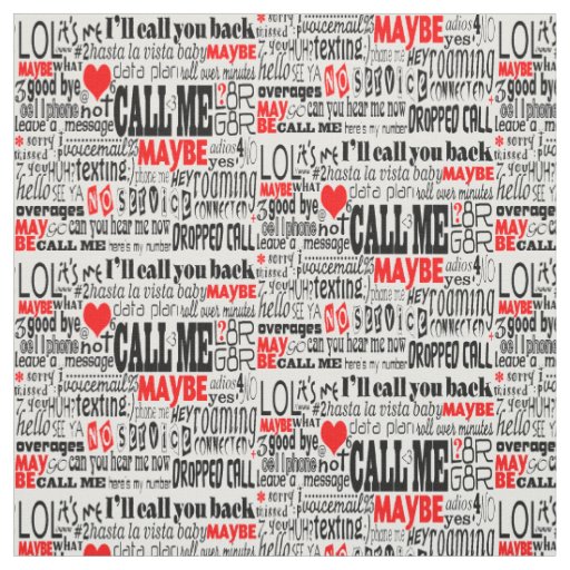 Call Me... Maybe Cellphone Fun Fabric