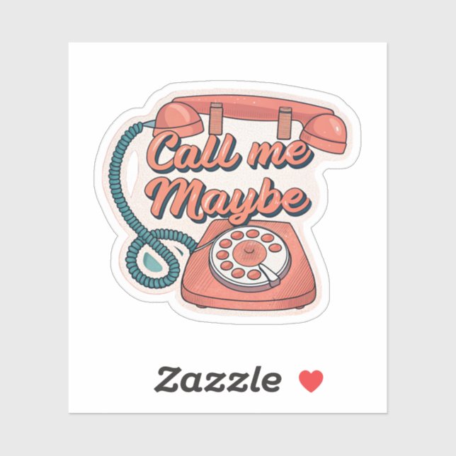 Call Me Maybe | Retro Rotary Phone Pop Aesthetic S Sticker (Sheet)