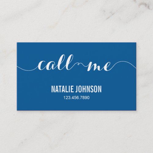 Call Me Modern Calling Card - Blue Business Card Templates