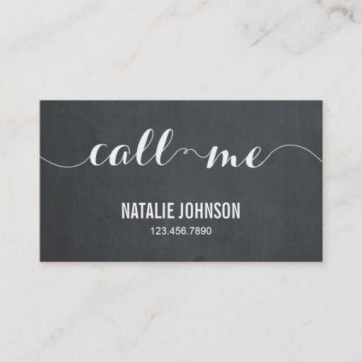 Customizable Call Me Modern Calling Card - Chalkboard Business Card Templates