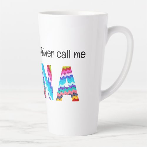Call Me Nana Crochet Letters Child Names Latte Mug
