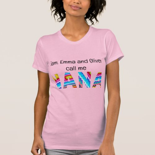 Call Me Nana Crochet Letters Child Names T_Shirt