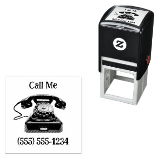 Call Me Old Fashion Telephone Custom Phone Number Self-inking Stamp