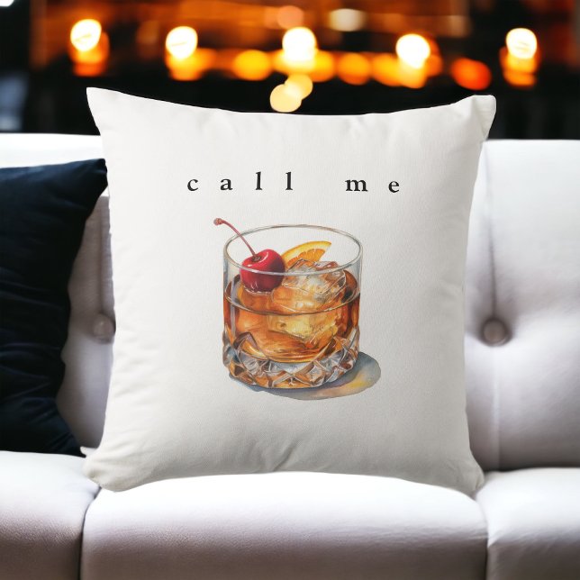 Call Me Old Fashioned Drink Throw Pillow (Creator Uploaded)