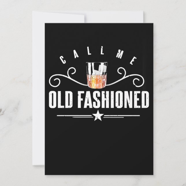 Call Me Old Fashioned Funny Whiskey And Bourbon Thank You Card (Front)