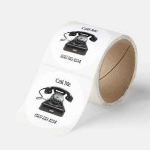 Call Me Old Fashioned Telephone Personalized Phone Classic Round Sticker