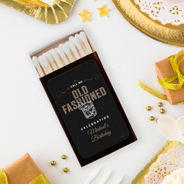 Call Me Old Fashioned Whiskey Cocktail Birthday  Matchboxes (Creator Uploaded)