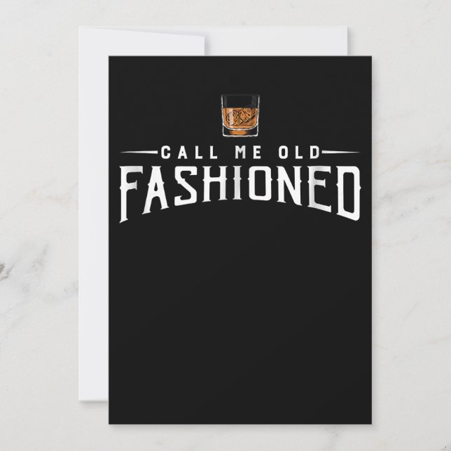 Call Me Old Fashioned Whiskey Thank You Card (Front)