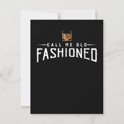 Call Me Old Fashioned Whiskey Thank You Card