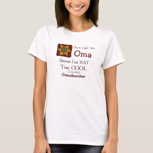 Call Me Oma Cool Grandma T_shirt Prim Sunflower