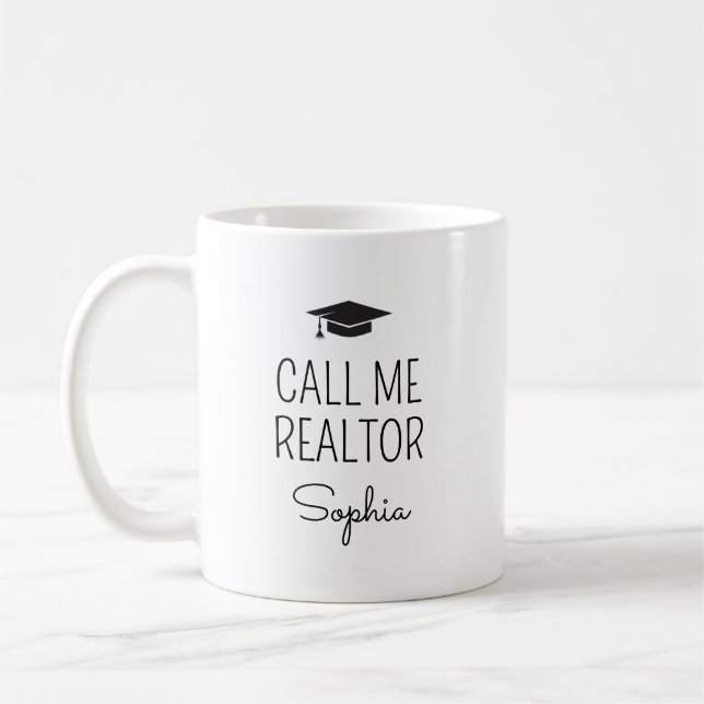 Call Me Realtor Personalized Name Coffee Mug (Left)