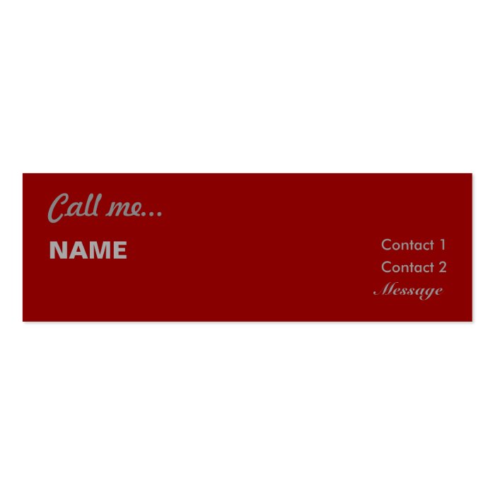 Call Me(Red) Business Card Templates