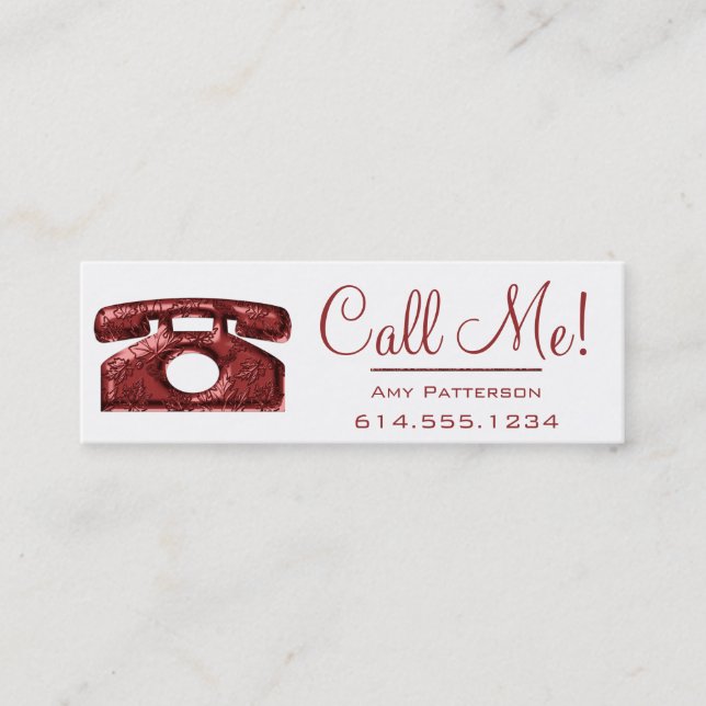 Call Me! Red Telephone Dating Profile Cards (Front)