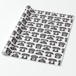 Call Me Retro Telephone Wrapping Paper Template