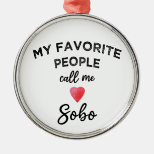 Call Me SOBO Japanese Grandmother Traditional Fam Metal Ornament