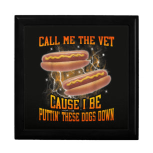 Call Me The Vet Cause I Be Funny Hard Hot Dog Gift Box
