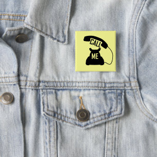 Call me Vintage telephone pinback button