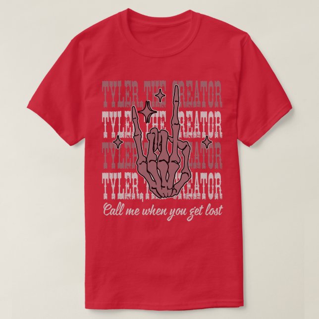 Call me when you get lost Finger Skeleton T-Shirt (Design Front)