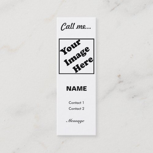 Call Me... (White Vertical) Business Card Template