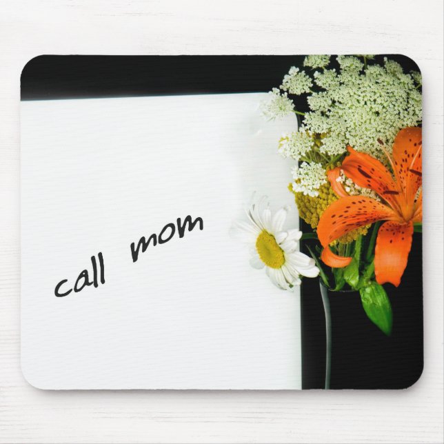 Call Mom Reminder on White Board Mouse Pad (Front)