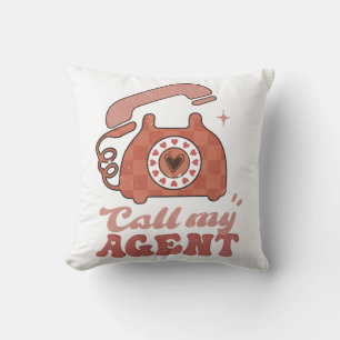 Call My Agent Funny Valentine's Day Throw Pillow
