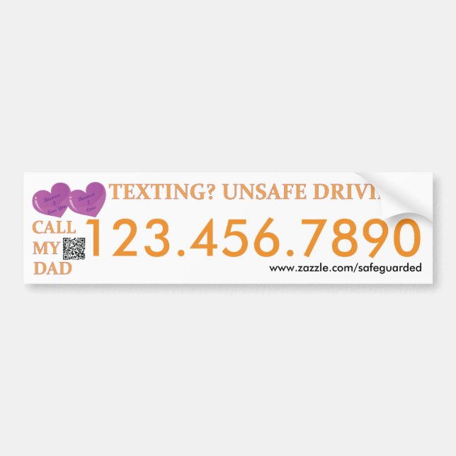 Call my Dad - Texting Safedriving LifeSaver Bumper Sticker (Front)