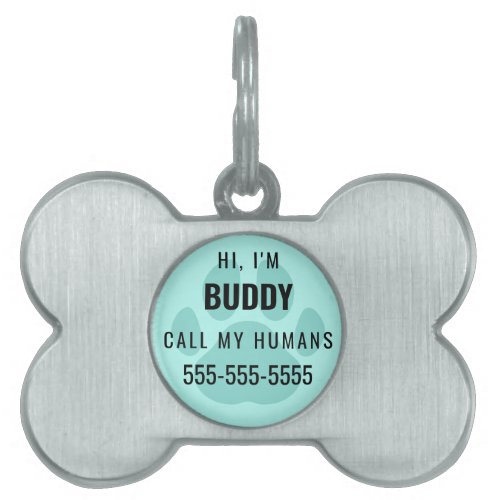 Call my humans Personalized Dog Tag Name  Phone