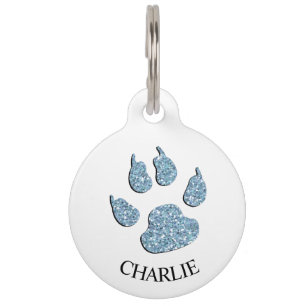 Call my Mom - Blue Alert Dog Tag Message