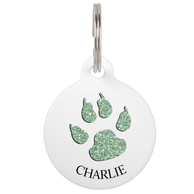 Call my Mom - Green Alert Dog Tag Message (Front)