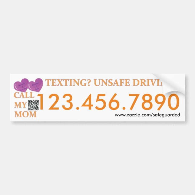 Call my Mom - Texting Safedriving LifeSaver Bumper Bumper Sticker (Front)