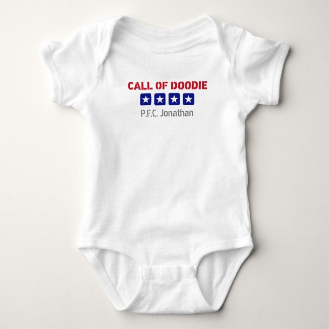 Call of Doodie US Military Themed Baby Bodysuit (Front)