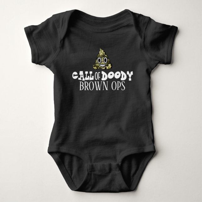 Call of Doody Brown Ops Gamer Baby Bodysuit (Front)