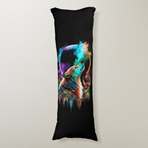Call of the Wilderness _ Rainbow Wolf Body Pillow