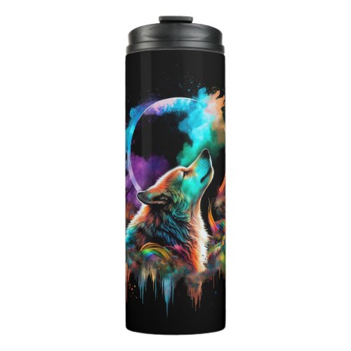 Call of the Wilderness _ Rainbow Wolf Tumbler