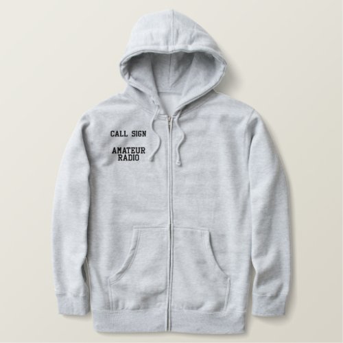 Call Sign Amateur Radio Embroidered Hoodie